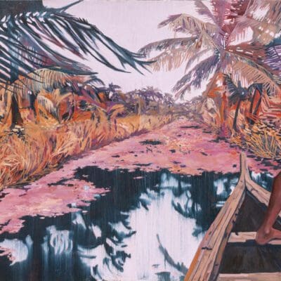 Backwater Dream Kerala painting by Claire Cansick