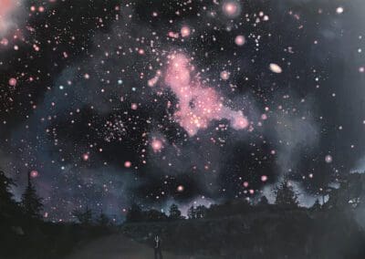 Night sky painting All Your Dreams by Claire Cansick