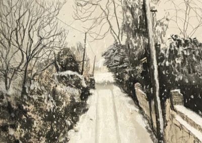Back Lane drawing by Claire Cansick