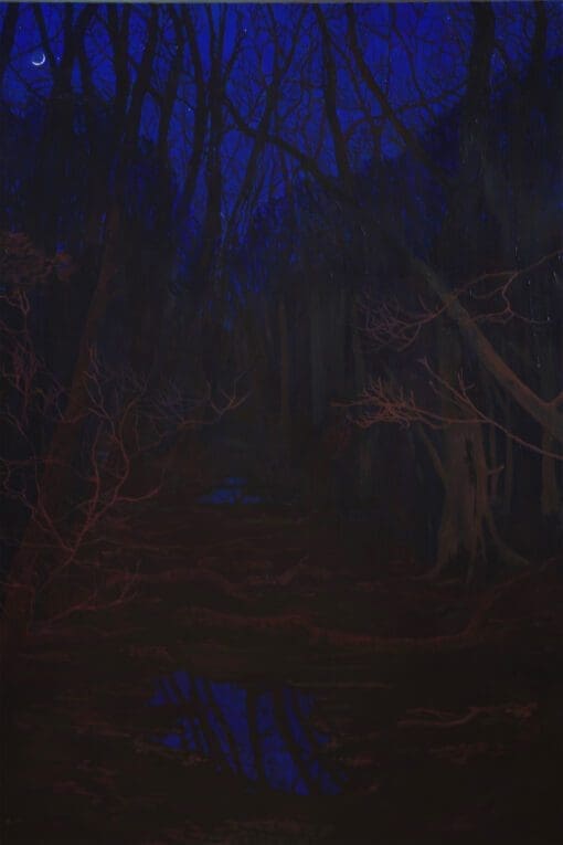 Waiting For You There nocturne painting by Claire Cansick