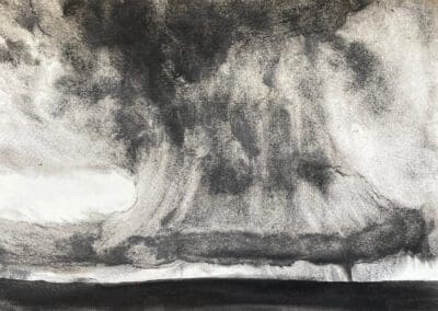 Double Tornado - charcoal on paper by Claire Cansick