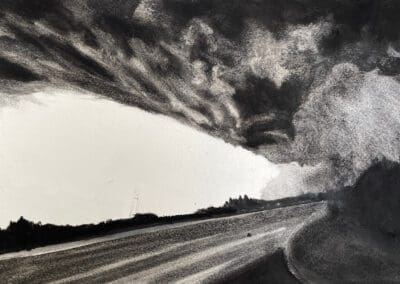 Edge of the Storm- charcoal on paper drawing by Claire Cansick