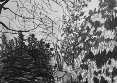 The Driveway - pencil on paper by Claire Cansick