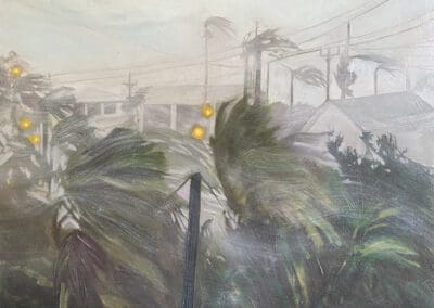 Hurricane Ian Florida 29.09 BBC News painting by Claire Cansick