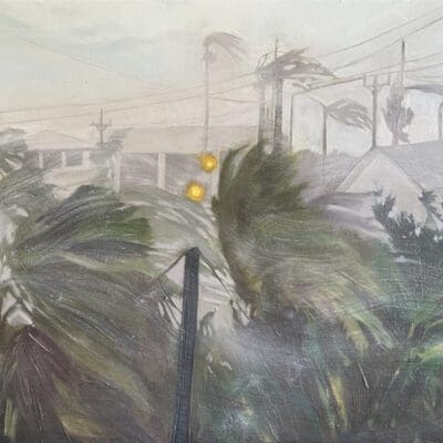 Hurricane Ian Florida 29.09 BBC News painting by Claire Cansick